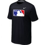 MLB Logo Heathered Nike Black Blended T-Shirt