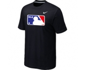 MLB Logo Heathered Nike Black Blended T-Shirt