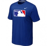 MLB Logo Heathered Nike Blue Blended T-Shirt