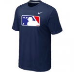 MLB Logo Heathered Nike D.Blue Blended T-Shirt