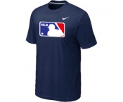 MLB Logo Heathered Nike D.Blue Blended T-Shirt