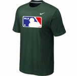 MLB Logo Heathered Nike D.Green Blended T-Shirt