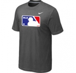 MLB Logo Heathered Nike D.Grey Blended T-Shirt