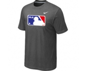 MLB Logo Heathered Nike D.Grey Blended T-Shirt