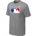 MLB Logo Heathered Nike L.Grey Blended T-Shirt