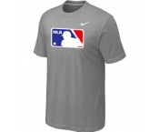 MLB Logo Heathered Nike L.Grey Blended T-Shirt