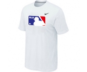 MLB Logo Heathered Nike White Blended T-Shirt