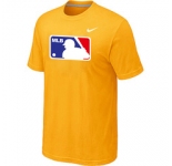 MLB Logo Heathered Nike Yellow Blended T-Shirt