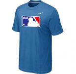 MLB Logo Heathered Nike light Blue Blended T-Shirt