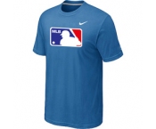 MLB Logo Heathered Nike light Blue Blended T-Shirt