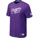 MLB Los Angeles Dodgers Nike Short Sleeve Practice T-Shirt Purple