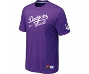 MLB Los Angeles Dodgers Nike Short Sleeve Practice T-Shirt Purple