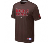 MLB Los Angeles of Anaheim Brown Nike Short Sleeve Practice T-Shirt