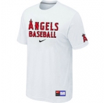 MLB Los Angeles of Anaheim White Nike Short Sleeve Practice T-Shirt