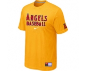 MLB Los Angeles of Anaheim Yellow Nike Short Sleeve Practice T-Shirt