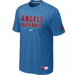 MLB Los Angeles of Anaheim light Blue Nike Short Sleeve Practice T-Shirt