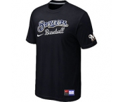 MLB Milwaukee Brewers Black Nike Short Sleeve Practice T-Shirt