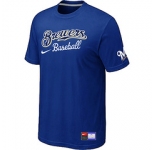MLB Milwaukee Brewers Blue Nike Short Sleeve Practice T-Shirt
