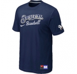 MLB Milwaukee Brewers D.Blue Nike Short Sleeve Practice T-Shirt