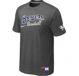 MLB Milwaukee Brewers D.Grey Nike Short Sleeve Practice T-Shirt