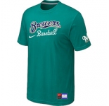 MLB Milwaukee Brewers Green Nike Short Sleeve Practice T-Shirt