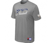 MLB Milwaukee Brewers L.Grey Nike Short Sleeve Practice T-Shirt