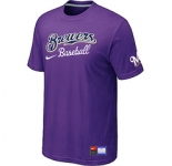 MLB Milwaukee Brewers Purple Nike Short Sleeve Practice T-Shirt