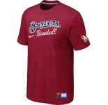 MLB Milwaukee Brewers Red Nike Short Sleeve Practice T-Shirt