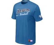 MLB Milwaukee Brewers light Blue Nike Short Sleeve Practice T-Shirt