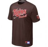 MLB Minnesota Twins Brown Nike Short Sleeve Practice T-Shirt