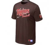 MLB Minnesota Twins Brown Nike Short Sleeve Practice T-Shirt
