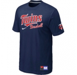 MLB Minnesota Twins D.Blue Nike Short Sleeve Practice T-Shirt