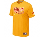 MLB Minnesota Twins Yellow Nike Short Sleeve Practice T-Shirt