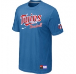 MLB Minnesota Twins light Blue Nike Short Sleeve Practice T-Shirt
