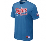 MLB Minnesota Twins light Blue Nike Short Sleeve Practice T-Shirt