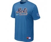 MLB New York Mets light Blue Nike Short Sleeve Practice T-Shirt