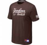 MLB New York Yankees Brown Nike Short Sleeve Practice T-Shirt