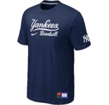 MLB New York Yankees D.Blue Nike Short Sleeve Practice T-Shirt