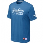 MLB New York Yankees light Blue Nike Short Sleeve Practice T-Shirt
