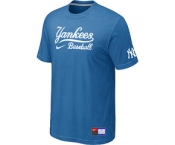 MLB New York Yankees light Blue Nike Short Sleeve Practice T-Shirt