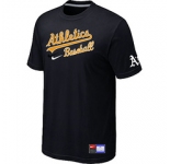 MLB Oakland Athletics Black Nike Short Sleeve Practice T-Shirt