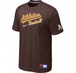 MLB Oakland Athletics Brown Nike Short Sleeve Practice T-Shirt