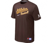 MLB Oakland Athletics Brown Nike Short Sleeve Practice T-Shirt