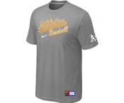 MLB Oakland Athletics L.Grey Nike Short Sleeve Practice T-Shirt