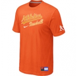 MLB Oakland Athletics Orange Nike Short Sleeve Practice T-Shirt