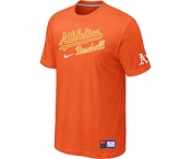 MLB Oakland Athletics Orange Nike Short Sleeve Practice T-Shirt