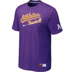 MLB Oakland Athletics Purple Nike Short Sleeve Practice T-Shirt
