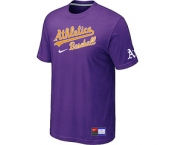 MLB Oakland Athletics Purple Nike Short Sleeve Practice T-Shirt