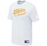 MLB Oakland Athletics White Nike Short Sleeve Practice T-Shirt