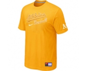 MLB Oakland Athletics Yellow Nike Short Sleeve Practice T-Shirt